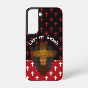 Coque Samsung Galaxy Croix colorées Rouge Noir Blanc Lion de Juda