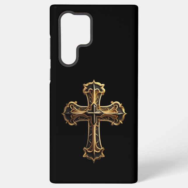 Coque Samsung Galaxy Croix du Christ d'or 2 (Verso)