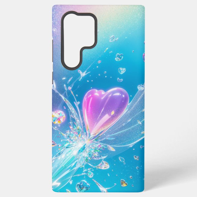 Coque Samsung Galaxy Crystal Heart Light Burst Phone Case (Verso)
