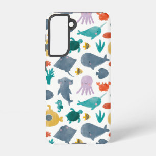 Coque Samsung Galaxy Cute Aquarelle Océan Animaux Motif