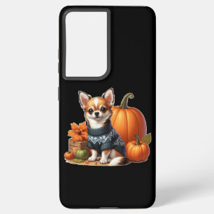 Coque Samsung Galaxy Cute Chihuahua en Sweat avec Citrouille