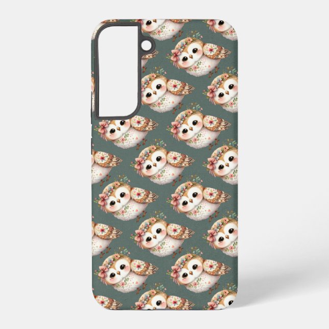 Coque Samsung Galaxy Cute Floral Owl with Bow (Verso)