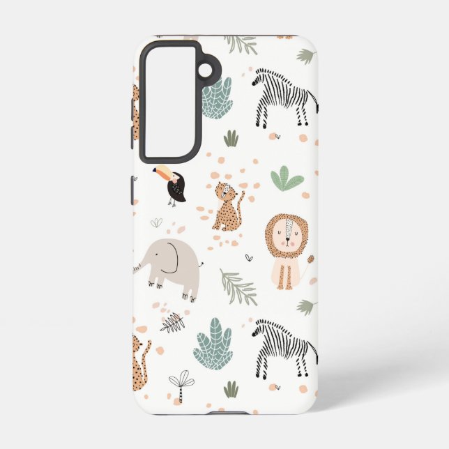 Coque Samsung Galaxy Cute Jungle Rainforest Animaux Motif (Verso)