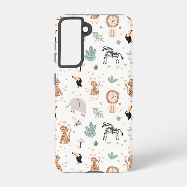 Coque Samsung Galaxy Cute Jungle Rainforest Animaux Motif (Verso)
