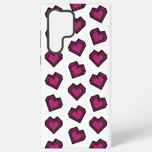 Coque Samsung Galaxy Cute Magenta Dark Rose Gemstone motif de coeur