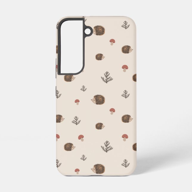 Coque Samsung Galaxy Cute Motif forestier de Hérisson et Champignons (Verso)