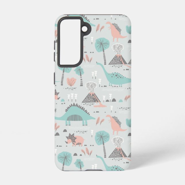 Coque Samsung Galaxy Cute Pastel Dinosaur Motif (Verso)