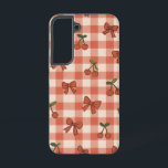 Coque Samsung Galaxy "Cute Pink Cherry Pattern Samsung Galaxy S22 Case<br><div class="desc">Add a touch of sweetness to your Samsung Galaxy S22 with this cute pink cherry pattern phone case. The playful cherry design and soft pink background give your device a fun, trendy, and eye-catching look, while the durable case protects your phone from scratches, bumps, and everyday wear. Perfect for anyone...</div>