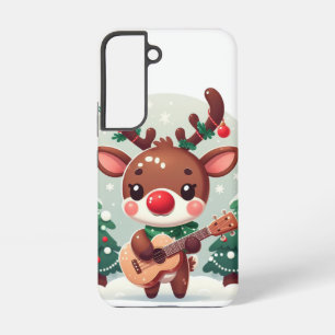 Coque Samsung Galaxy Cute renne Whimsical avec guitare