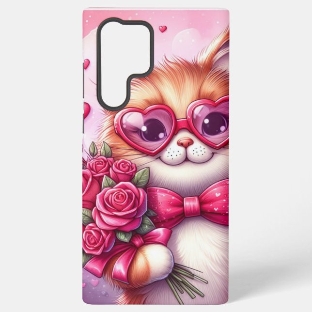 Coque Samsung Galaxy Cute Valentine's day cat/chaton (Verso)