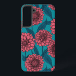 Coque Samsung Galaxy Dahlias<br><div class="desc">Motif transparent en dahlia de fleurs dessinées à la main</div>