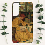 Coque Samsung Galaxy Dans la bibliothèque<br><div class="desc">Image vintage d'une femme dans sa bibliothèque</div>