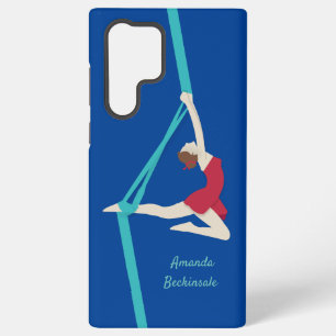 Coque Samsung Galaxy Danseur de soies aériennes en rouge