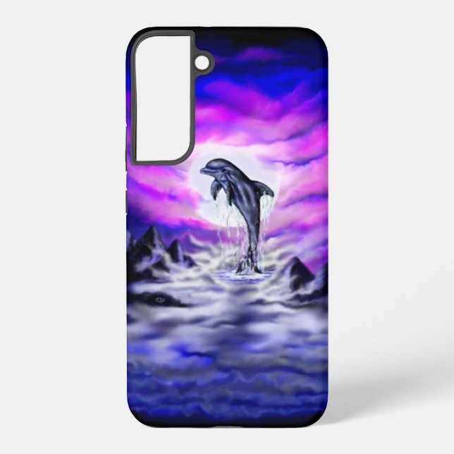 Coque Samsung Galaxy Dauphin au clair de lune (Verso)