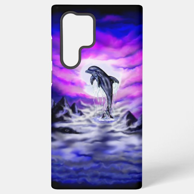 Coque Samsung Galaxy Dauphin clair de lune (Verso)