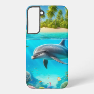 Coque Samsung Galaxy Dauphin sous-marin coloré tropical/hawaïen