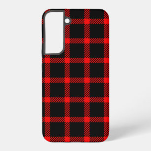 Coque Samsung Galaxy Décor à carreaux Buffalo rouge et noir en vichy