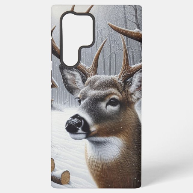 Coque Samsung Galaxy Deer d'hiver/Buck art (Verso)