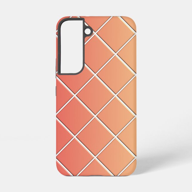 Coque Samsung Galaxy dégradé jaune rouge avec carré (Verso)