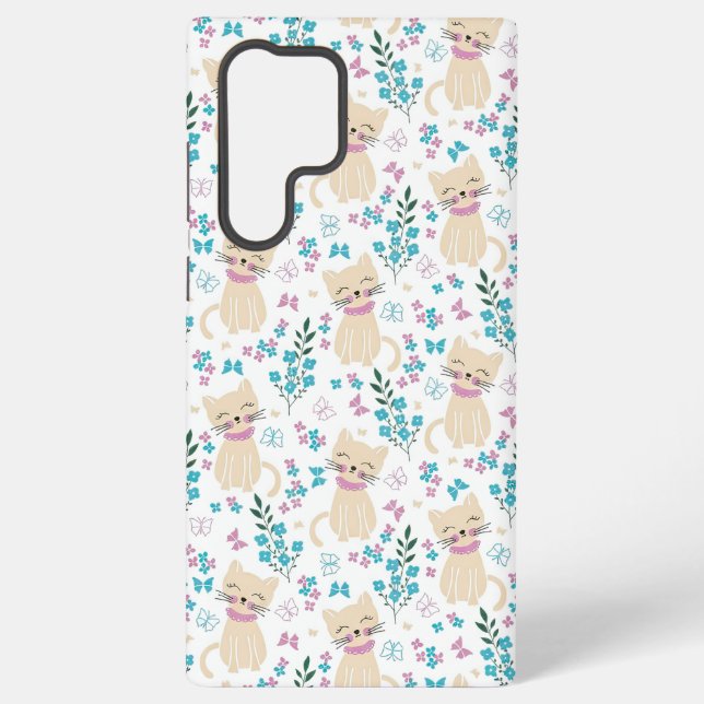 Coque Samsung Galaxy Delicate Kitten and Botanical Doodle (Verso)