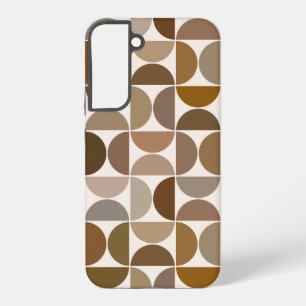 Coque Samsung Galaxy Demi-cercles MCM Marron+Crème Grand Motif