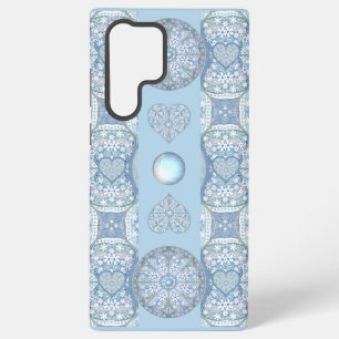 Coque Samsung Galaxy Dentelle en céramique bleu clair