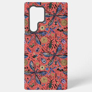 Coque Samsung Galaxy Des doodlebugs sur fond rouge corail