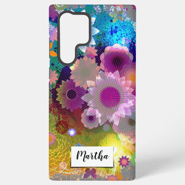 Coque Samsung Galaxy Design abstrait floral personnalisé (Verso)