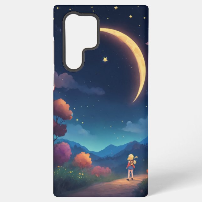 Coque Samsung Galaxy Design de nuit Dreamcent Lune (Verso)