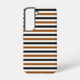 Coque Samsung Galaxy dessin à rayures marron noir et blanc