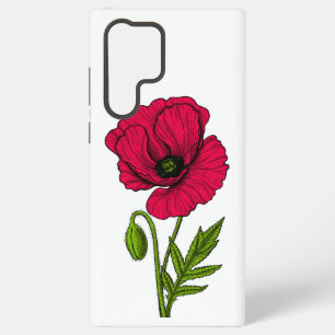 Coque Samsung Galaxy Dessin de coquelicot rouge