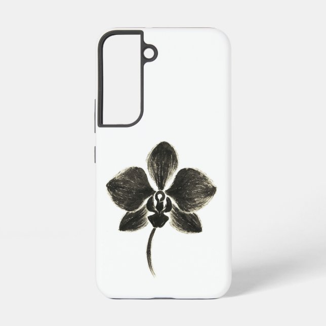 Coque Samsung Galaxy Dessin de ligne orchidée - Botanique (Verso)