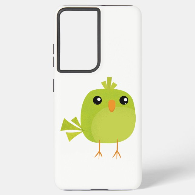 Coque Samsung Galaxy Dessin d'oiseau vert (Verso)