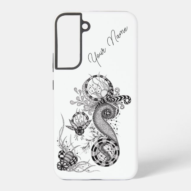 Coque Samsung Galaxy Dessin floral Tangle - (Verso)