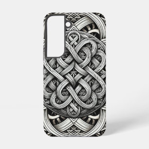Coque Samsung Galaxy Détaillierte Schwarz-Weißer keltischer Knoten 0001
