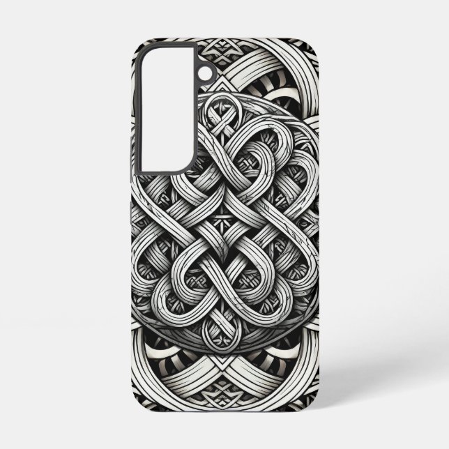 Coque Samsung Galaxy Détaillierte Schwarz-Weißer keltischer Knoten 0001 (Verso)