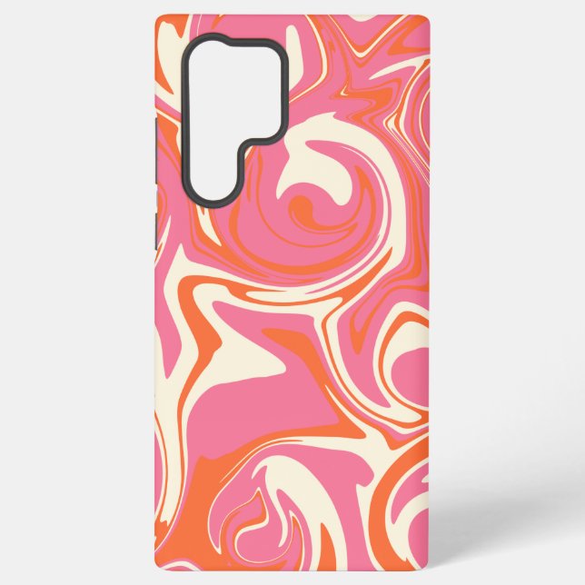 Coque Samsung Galaxy Déversement - rose, orange et crème (Verso)