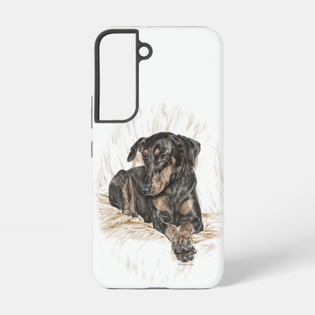 Coque Samsung Galaxy Doberman Chien oreilles naturelles (Verso)