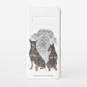 Coque Samsung Galaxy S10 Dobermann noir et feu