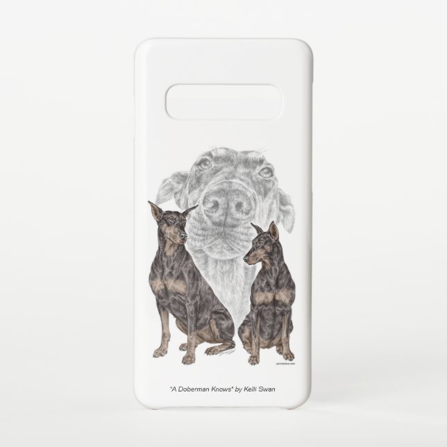 Coque Samsung Galaxy Dobermann noir et feu (Dos)