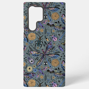 Coque Samsung Galaxy Doodle bugs sur gris ardoise