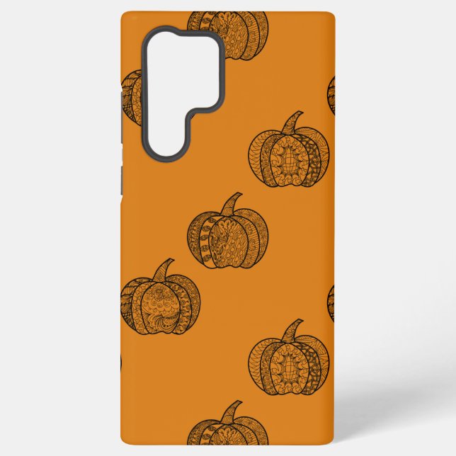 Coque Samsung Galaxy Doodles d'Halloween boho mandala citrouilles Autom (Verso)