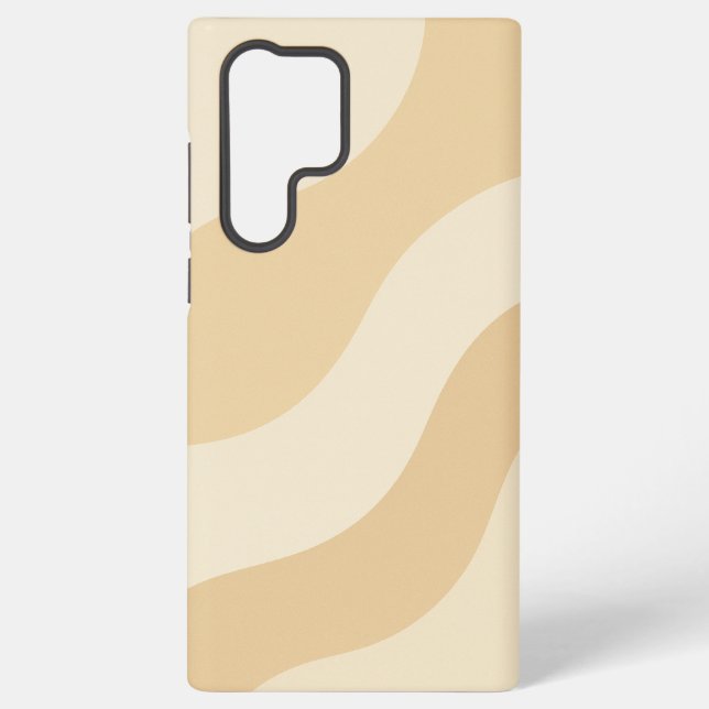 Coque Samsung Galaxy Douces Vagues – Motif Abstrait Minimal Beige (Verso)