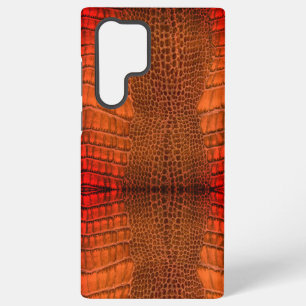 Coque Samsung Galaxy Dragon en cuir faux orange vif