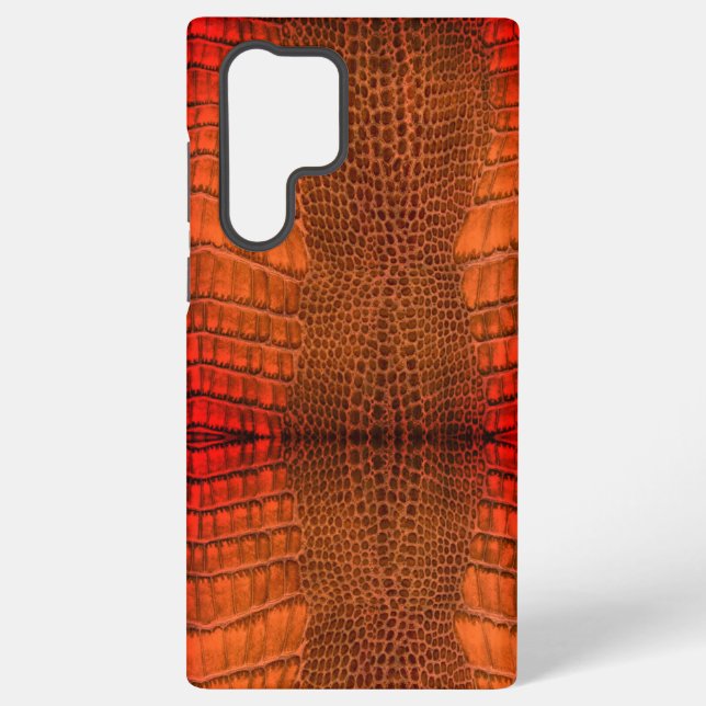 Coque Samsung Galaxy Dragon en Cuir Orange Lumineux (Verso)