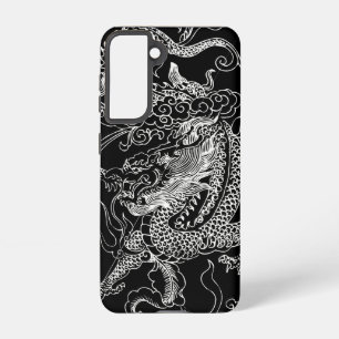 Coque Samsung Galaxy Dragon noir et blanc