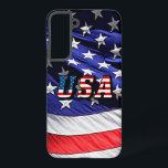 Coque Samsung Galaxy Drapeau américain<br><div class="desc">Drapeau américain Samsung Galaxy S22  Coque. Les fêtes patriotiques comme la fête des anciens combattants,  le Jour du Souvenir,  4 juillet,  les 9-11 et de célébrer l'Amérique à tout moment.</div>