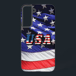 Coque Samsung Galaxy Drapeau américain<br><div class="desc">Drapeau américain Samsung Galaxy S22  Coque. Les fêtes patriotiques comme la fête des anciens combattants,  le Jour du Souvenir,  4 juillet,  les 9-11 et de célébrer l'Amérique à tout moment.</div>