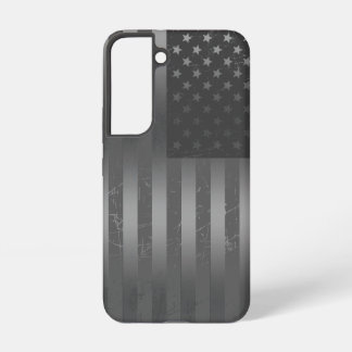Coque Samsung Galaxy Drapeau américain gris débraillé Arrière - plan mé