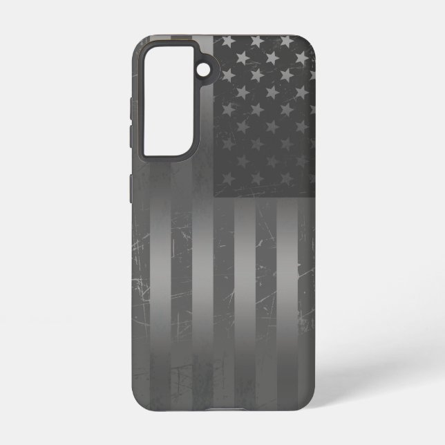 Coque Samsung Galaxy Drapeau américain gris débraillé Arrière - plan mé (Verso)